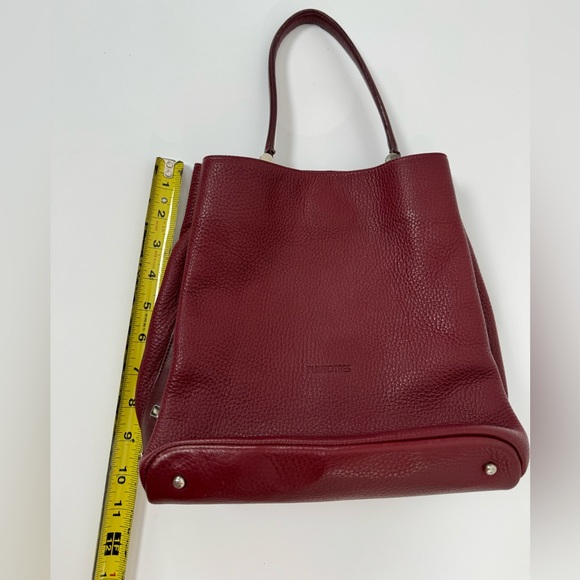 Puntotres leather bucket bag dark red studded made in spain handbag - Picture 9 of 14